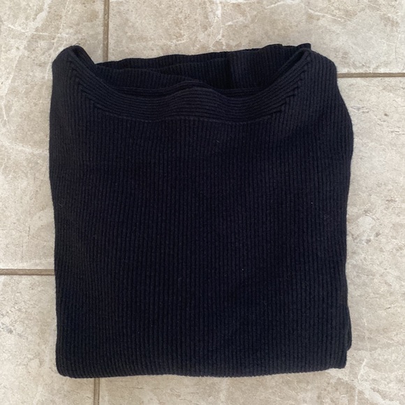 Nine West Black Ribbed 3/4 Sleeve Sweater Large - Picture 5 of 6
